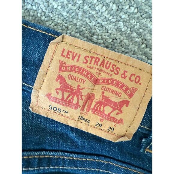 Levi’s 505 Reg dark medium washed denim jeans womens 29x29 - Picture 4 of 9